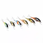 6 Pcs Fishing Lures Saltwater Freshwater Fishing Tackle Crankbait Kit