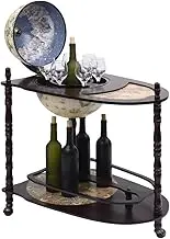 Generic Freestanding Globe Bar Wind Stand Eucalyptus Wood Green
