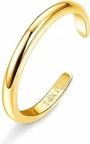 [Roheafer] 14K Gold Filled Toe Rings Adjustable Toe Ring for Women Thin Toe Rings Open Band Summer Beach Foot Jewellery