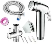 MOREBUY 4PCS/Kit Bidet Sprayer for Toilet, Handheld Cloth Diaper Sprayer, Bathroom Sprayer Kit Spray Attachment with Hose, Easy Install for Bathing Pets