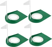 INOOMP 4pcs Golf Putting Disc Golf Practice Equipment Goal Target Discs Home Golf Equipment Portable Indoor Golf Putting Home Golf Training Putt Out Putting Mat Plastic Green re-usable