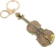 [VALICLUD] Violin Keychain Rhinestone Violin Key Pendant Mini Violin Charm Key Ring Musical Instrument Keychain for Souvenir