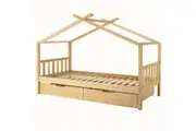 Tucker Solid Pine Timber Kids Bed with Drawers - Natural
