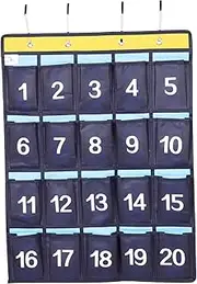 BCOATH Numbered Hanging Pouches for Classroom 20 Pockets Mobile Phone Calculator Storage Wall Door Organizer Office School Supplies