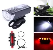 300LM USB LED Bicycle Rechargeable Bike Lamp MTB Front Bicycle Red Rear Light