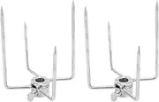 Rotisserie Fork 4 Claws 304 Stainless Steel Electroplated Grill Rotisserie Meat Fork for Electric BBQ Grills with Spit Rod Diameter Under 11.2mm 2pcs