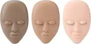 Eyelash Mannequin Head Practice Model Stimulated Eyelids 3PCS for Beauty Makeup