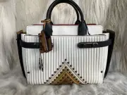 COACH 1941 DOUBLE SWAGGER # 25834 COLORBLOCK QUILTED CHALK LEATHER NWT