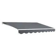 Folding Arm Awning Outdoor Awning Retractable Sunshade 2.5Mx2M Grey
