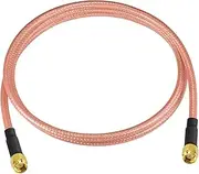 Eightwood SMA Male to SMA Male Cable RG400 Low Loss Coax 3 Feet for 4G LTE Antenna, WiFi Antenna, Wireless Router, Ham Radio