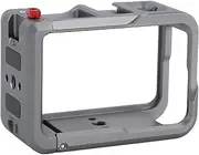 Camera Cage for Action 5 Pro, Magnetic Metal Protective Frame Quick Release with Cold Shoe Port 1/4 Inch Threaded Port for LED Light Micro, Easy Installation