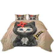 Funny Cats Cute Ninga Kitten Coverlet