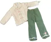 B. T. Kids Girls 2 Piece Outfit 5 New with Tags Pink Green Pants Jacket Soft