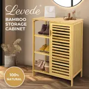 Bamboo Shoe Storage Cabinet Laundry Organizer, Cupboard Freestanding storage