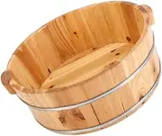 Wooden Foot Soaking Bath Basin, Feet Bath Basin Soaking Barrel, Solid Wood Foot Soak Tub, Multifunctional Wooden Barrel, Pedicure Foot Spa Bucket for Home SPA, Relieve Foot Pressure