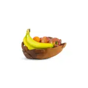 Wooden Hand-Carved Two Turtles Fruit Bowl, Decorative Centerpiece, Handmade Gift