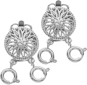 ADOCARN 2Pcs Necklace Separator Clasp Connector for Layering Jewelry Dual Ring Design Tangle Neck Chains Accessory for Chic Look and Durability