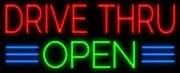 Drive Through Open 24"x16" Neon Sign Lamp Light Hanging Nightlight Business EY