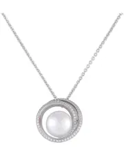 Mikimoto 18K 0.57 ct. tw. Diamond & Pearl Necklace