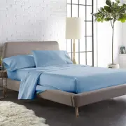 Luxor Single Sky Color 1000TC 100% Cotton Fittd Sheet Flat Sheet Pillowcase Set