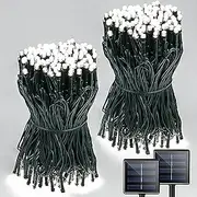 Solar Lights, Super-Long 2-Pack Each 72FT/ 22M Solar String Lights 200 LED Extra-Bright Solar Christmas Lights Outdoor, Waterproof Green Wire 8 Modes Solar Lights (Cool White)