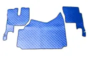 Blue Floor Mats Eco Leather Covers for Renault Gama T 420 Manual trucks LeftHD