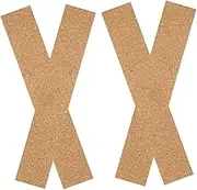 TEHAUX 4pcs Natural Cork Board Adhesive Strips Self-Adhesive Cork Bulletin Bar Strip for Office Home School Decor