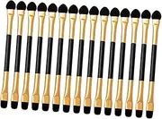 LALADEFIEE 15pcs Eye Shadow Makeup Brush Set Double-sided Applicators Comfortable Material No Scratchy Feel for Daily Use Travel and Events