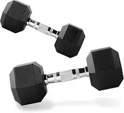 Rubber Coated Dumbbells Hex Dumbbells Set Dumbbell Weights Hand Weight Fitness Training Exercise Body Strength Lifting Equipment (Pair or Single)