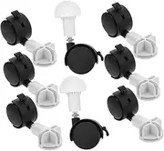 ROMISBABA 8pcs Cage Casters Wheels: Rotating Cat Crate Wheels Heavy Duty Casters for Pet Dog Carrier Replacement for Home Furniture Black