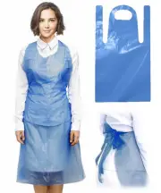 500-Pack Blue Polyethylene Aprons 28"x46", 2 Mil Lightweight Disposable