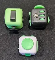 Fidget Cube Fidget Toys, Pack of 3, Stress and Anxiety Relief, Improve Focus and Creativity (Colour Green)