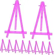 Happyyami 10pcs Easel Panel Picture Nail Stand Trading Kit Mini Board Challenge Stands Flip Coin White Artist Portable Drawing Collectible Foldable Small Pad Tabletop Card Photo Rosy Plastic