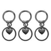 3 Pcs Round Spring Snap Hooks, Swivel Ring Trigger Buckle Black