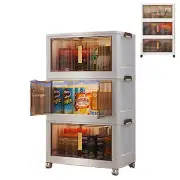 Foldable Storage Boxes With Doors. 3 Pack Folding Cabinet 225litres/60 Gallon