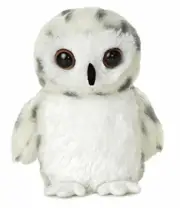 AURORA Mini Flopsies, 31345, Snowy Soft White, 8in, Cuddly Owl Toy