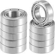 X AUTOHAUX 8x14x4mm Double Metal Shield MR148ZZ Single Row Deep Groove Ball Bearings Silver Tone - Pack of 10