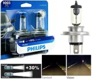 Philips VIsion 30% 9003 HB2 H4 60/55W Two Bulbs Head Light Replacement Stock Fit