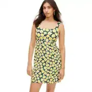 90's Shift Yellow Poppy Mini Dress Sun DVF/Target Diane von Furstenberg New 6