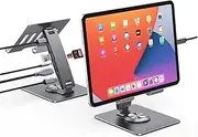 Universal Docking Station for iPad Mini Air Pro Galaxy Tab iPhone HC Adjustable 7-in-1 USB Hub 360°Rotatable iPad Stand with USB C Hub 12.9 inch 4K HDMI USB 3.0 PD 100W 3.5mm Audio SD/TF Card Reader