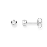 Cubic Zirconia Bezel Set Stud Earring - H1963-051-14