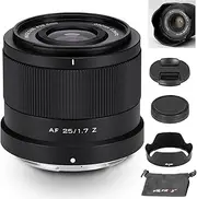 VILTROX 25mm F1.7 Z, AF 25mm f/1.7 APS-C Lens for Nikon Z, Large Aperture STM Auto Focus Prime Lens for Nikon Z-Mount Cameras Z5 Z50 Z50II Z6 Z6II Z7 Z7II ZFC Z30 Z9 Z8 ZF Z6III
