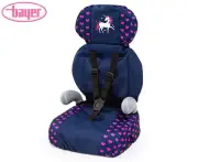 Bayer Delux Car Seat Kids Toy for 46cm Dolls 3y+ Unicorn Dark Blue/Pink Hearts