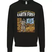 Earth First Climate Change Astronaut Mars Kids Sweatshirt Jumper