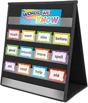 EAMAY Desktop Pocket Chart, Tabletop Teaching Classroom Pocket Charts Double-Side and self-Standing Pocket Chart for Kindergarten, Home Use or Classroom (Black)