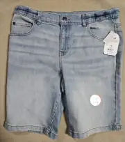 Wonder Nation Boy's Distressed Denim Jean Shorts Light Wash Size 18 New