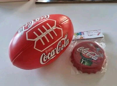 GENUINE Coca Cola football 80s 90s Plus Bottle Cap Opener PROMO COKE