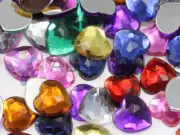 6mm Assorted Colors Flat Back Heart Acrylic Rhinestones Gems Crafts 300 Pieces