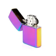 Rainbow Oil Lighter Metal Flip Top Windproof Fluid Refillable