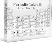 Acrylic Periodic Table Display with 83 Real Elements Inside, Acrylic Periodic Table with Elements Samples, Periodic Table Display with Elements Chemical Elements Display Decoration